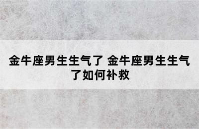 金牛座男生生气了 金牛座男生生气了如何补救